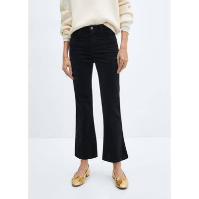 Mango Pantalon flare crop velours côtelé 