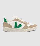 Veja Baskets V 10 Chromefree Cuir Extra Blanc Émeraude 