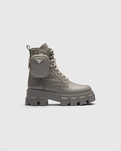 Prada Bottes Monolith en cuir et Re-Nylon 