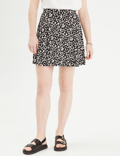 Cache_cache Jupe short droite noir femme 