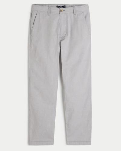 Hollister Slim Straight Stretch Linen Blend Pants 