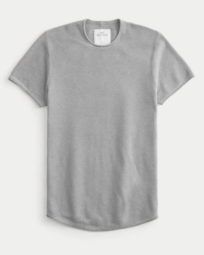 Hollister Curved Hem Icon Crew Sweater T-Shirt 