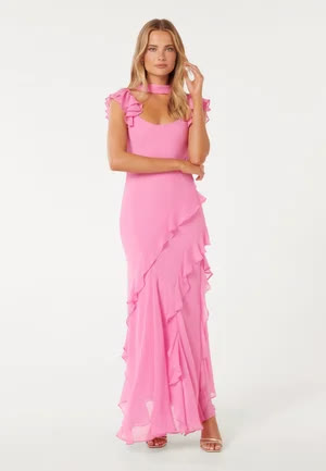 Forever_new Polly Ruffle Sleeve With Scarf - Robe de cocktail - candy floss 