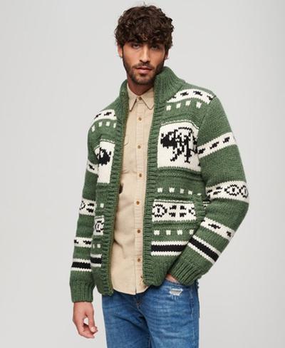 Superdry Cardigan zippé en maille épaisse à motifs 