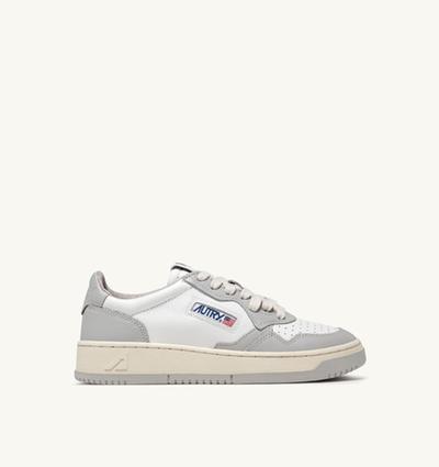 Autry Basket Medalist Low Bicolor En Cuir Blanc Et Vapor 
