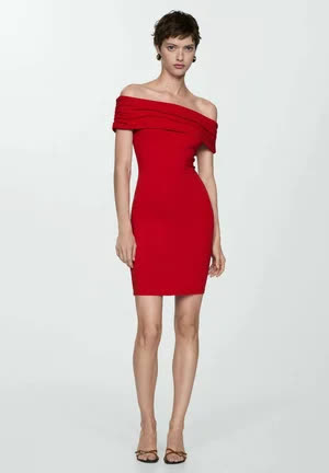 Mango Bardot - Robe en jersey - červená 