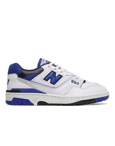New_balance  - 550 - Baskets à détails bleus - Blanc 