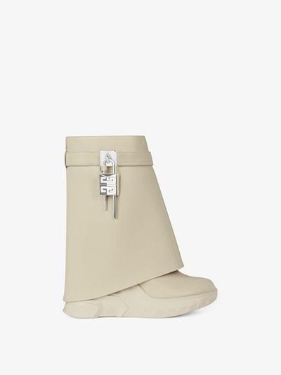 Givenchy Bottines Shark Lock Biker en cuir grainé 