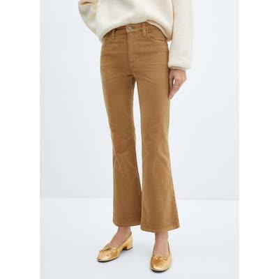 Mango Pantalon flare crop velours côtelé 