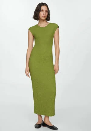 Mango Robe longue - green 