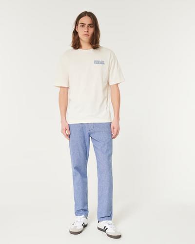 Hollister Slim Straight Linen Blend Flex Waist Pants 