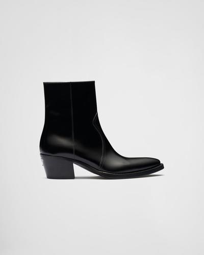 Prada Bottes camperos en cuir brossé 
