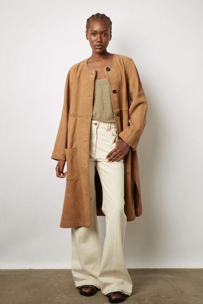 Gerard_darel Manteau long en cuir velours - John 