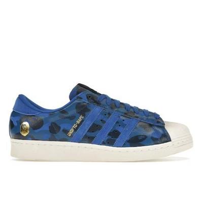 Adidas  Superstar des années 80 Invaincu Bape Bleu Camouflage 