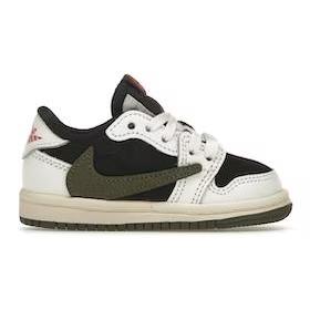 Jordan Jordan 1 basse rétro originale projet spécial Travis Scott coloris vert olive (bébé) 