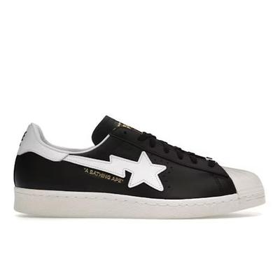 Adidas  Superstar 80s Bape Noir Blanc Doré (2022) 