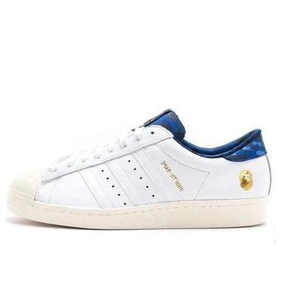 Adidas  x A Bathing Ape x Undefeated Superstars 80v 'White Blue' 
