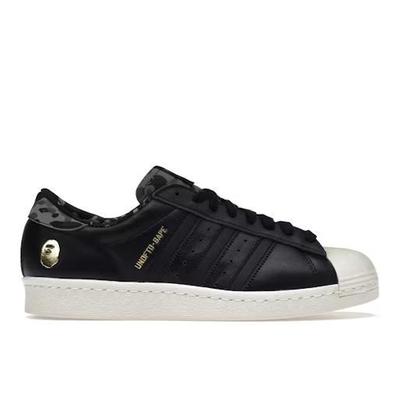 Adidas  Superstar des années 80 Invaincu Bape Noir 